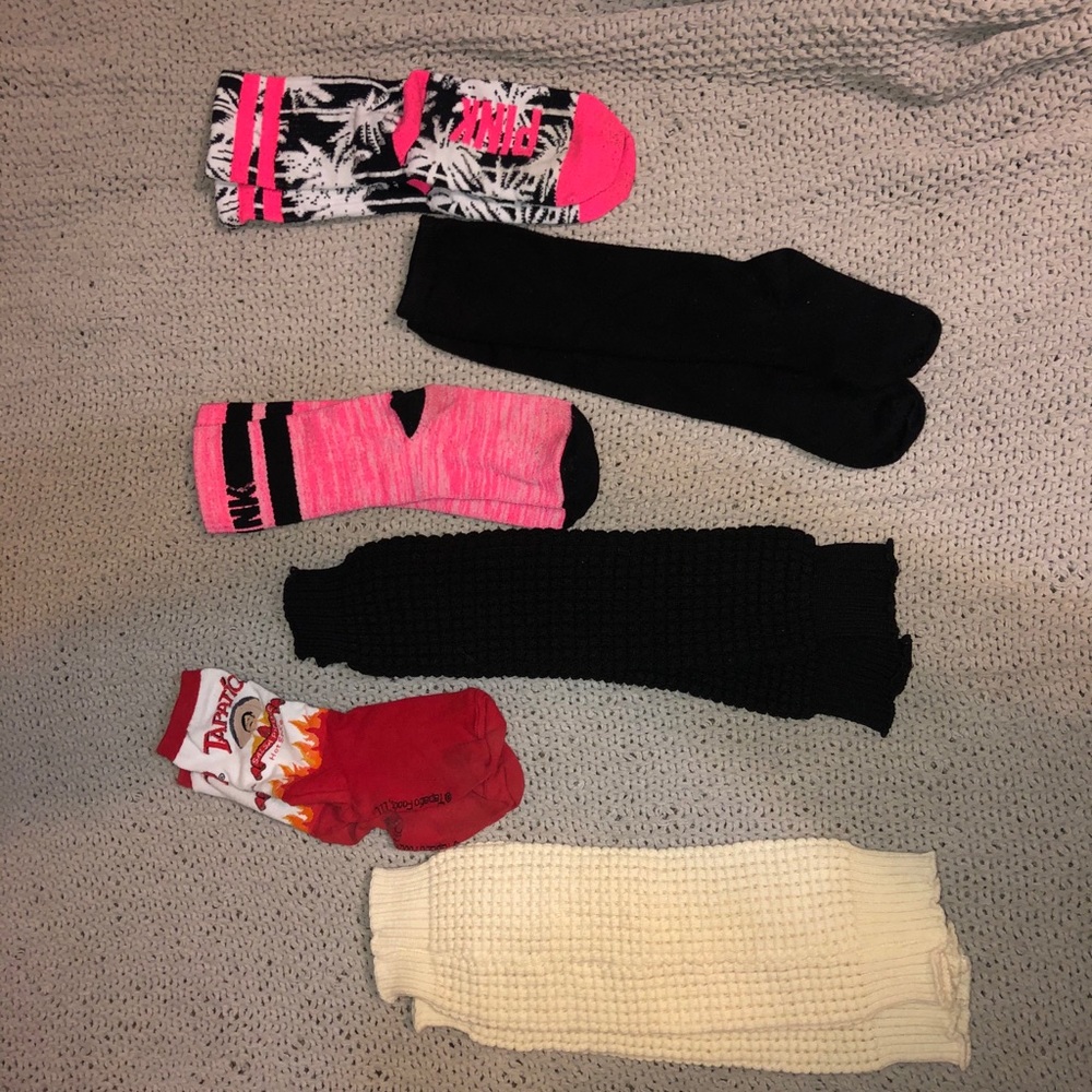 Crew socks, knee highs, and leg warmers